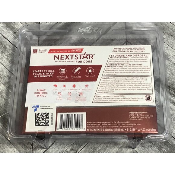 NextStar Flea & Tick Topical For X-Large Dogs 89-132 Lbs 3-Month Supply - Picture 4 of 4